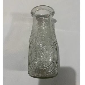 Dairy Milk Bottle by Heritage Company 1/2 Pint Clear Glass Since 1810